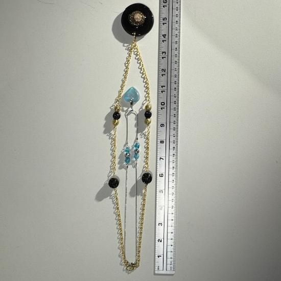 " A Touch of Opal, A Dash Of Rose" - 2 pc mixed metal necklace set