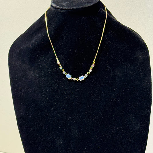 "Delicate sparkle, timeless glow." - Necklace with opals and crystals